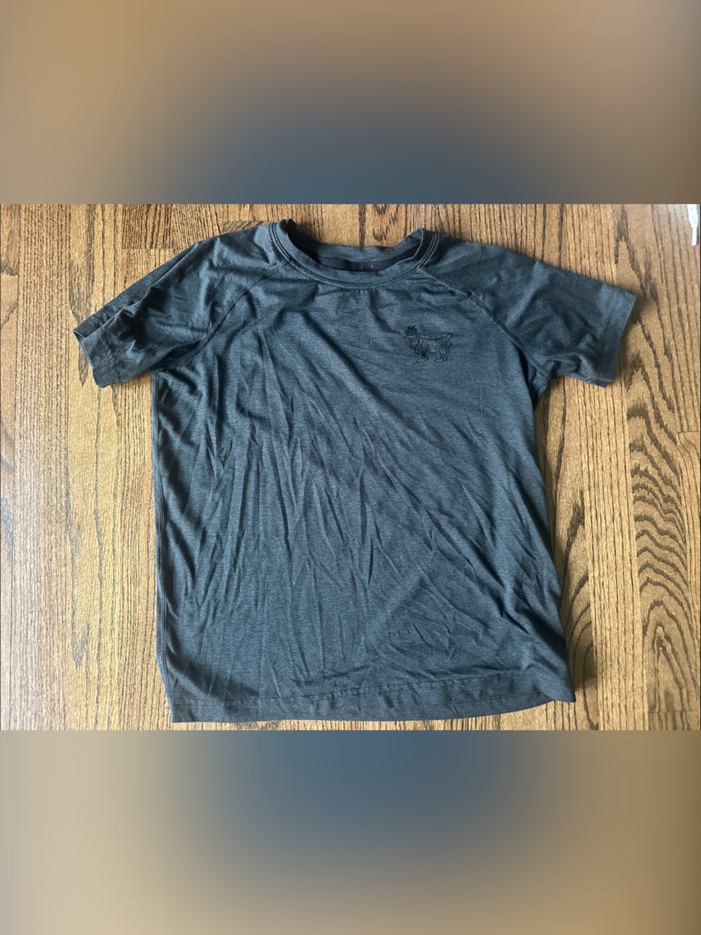 Boys youth Large GOAT USA Crew Neck Short Sleeve T-Shirt in Dark Grey